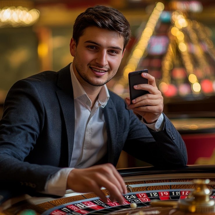 Mobile phone screen showing Mega Sevens betting interface with chat box and live dealer stream